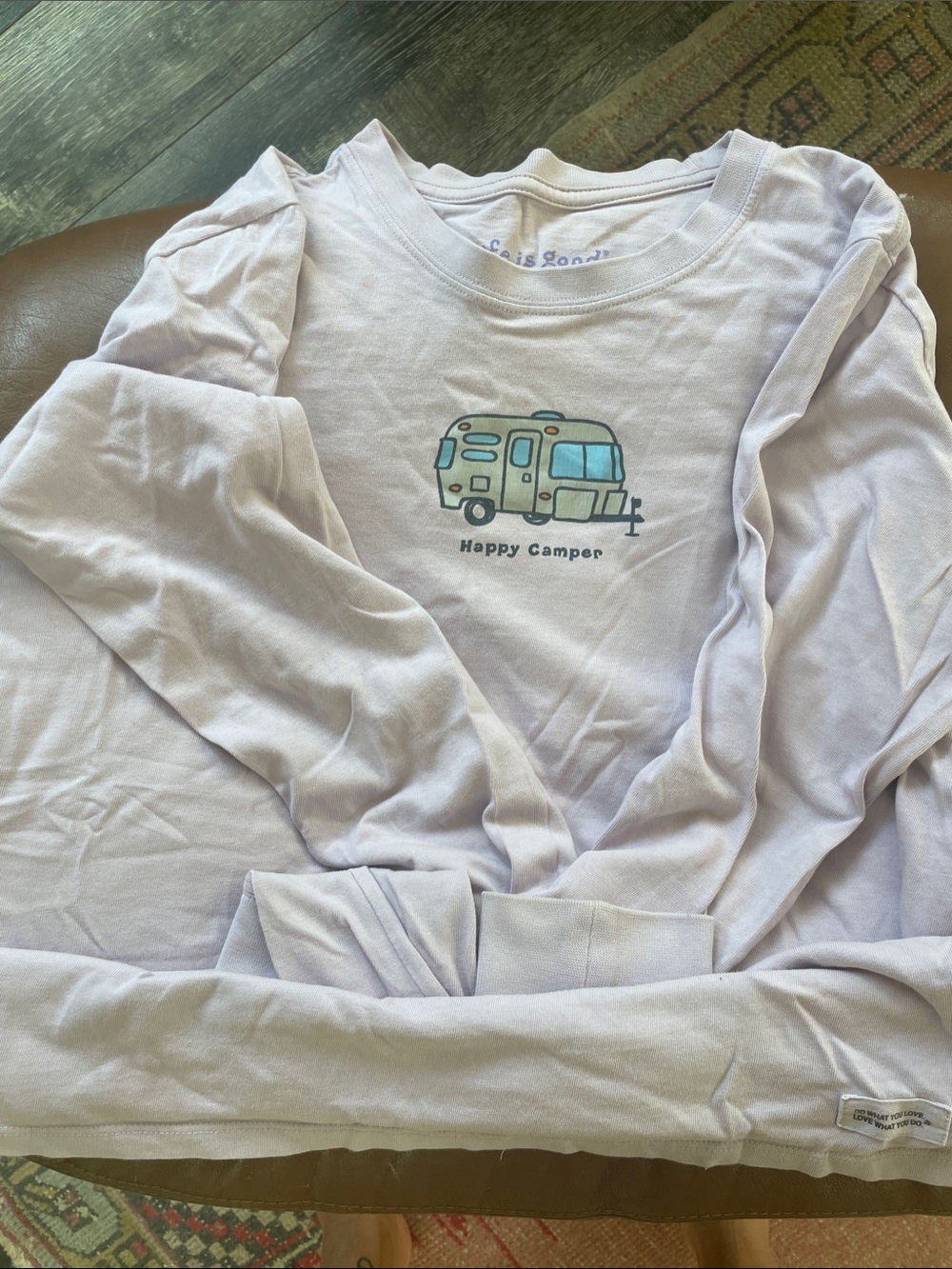 'Happy Camper' Light Lavender Pajama Top